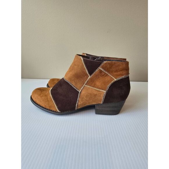 Hot Tomato Booties Suede Patchwork Sz 8M - Picture 2 of 6